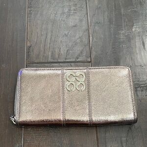EUC Coach Metallic Silver Wallet